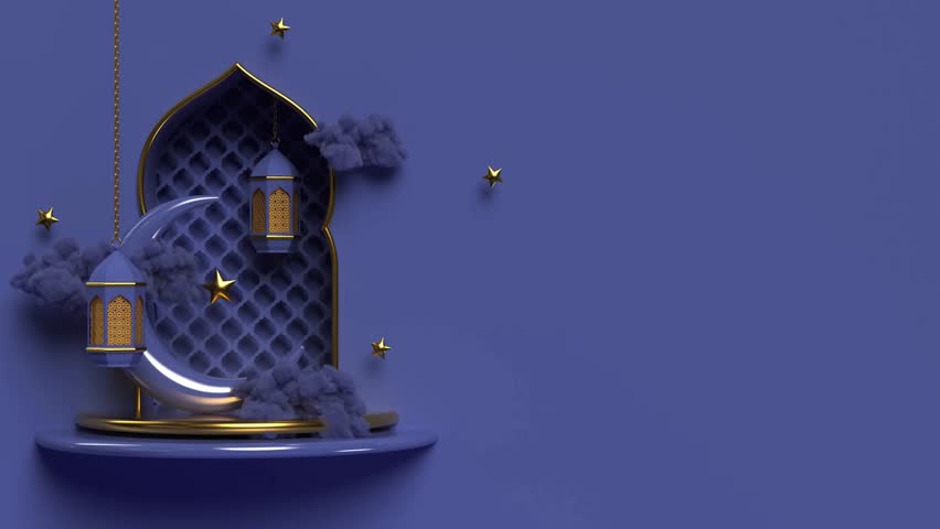 Ramadan Kareem Calligraphy Animation Video, animation text in gold color with luxury background. Great video introduction 4K Footage, card for the celebration of Ramadan Kareem celeation in Muslim