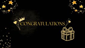 Congratulations greetings with confetti animation, animated congratulations text with confetti. Congratulations animated text. congratulations lighting celebrate text - Powered by Shutterstock - Get 15% off with code: PIKWIZARD15