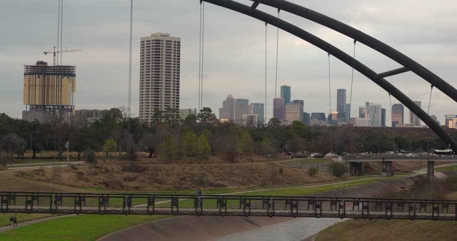 View of downtown Houston, Texas from the Texas Medical Center area Bridge view