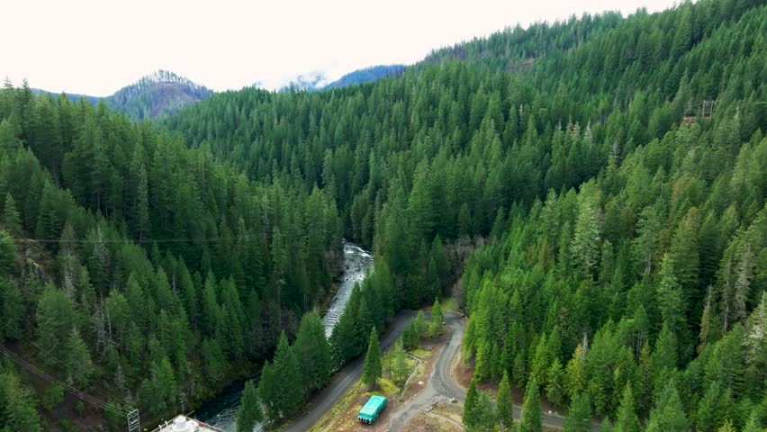 Drone footage of Mckenzie Pass in Oregon state.