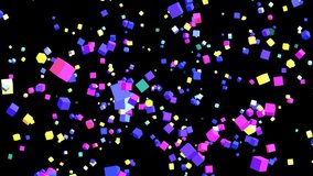 colorful cubes falling on black background, falling colorful particles - Powered by Shutterstock - Get 15% off with code: PIKWIZARD15