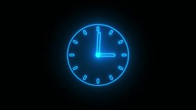 Neon Glowing Clock Animation on a Black Background - Powered by Shutterstock - Get 15% off with code: PIKWIZARD15
