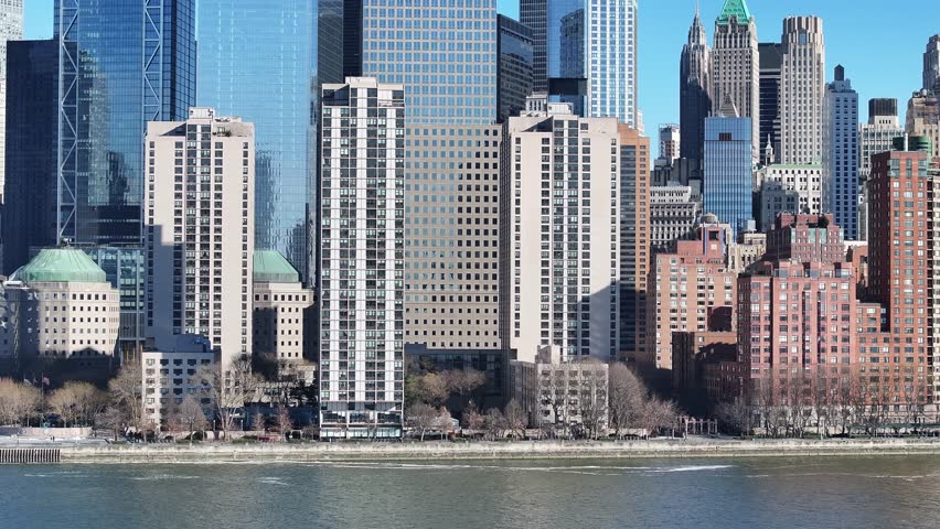 Downtown New York At Manhattan In New York United States. Downtown City. Business District Scenery. Downtown New York At New York United States. One World Trade Center Building.