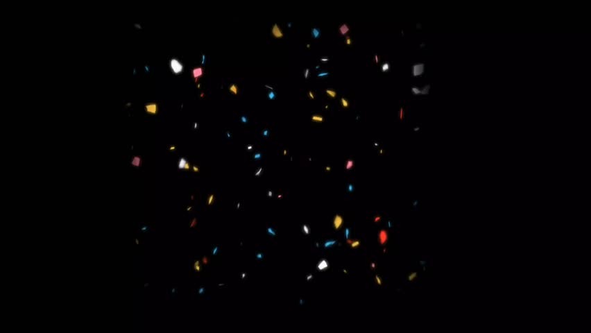 Celebration particle effect animation with a black screen, featuring sparkling bursts, glowing confetti, and festive motion. Perfect for events, overlays, and VFX