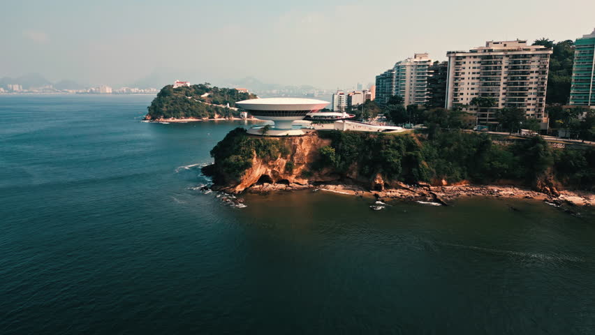 Niterói Contemporary Art Museum modern building in Rio de Janeiro, Brazil