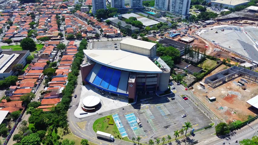 São Paulo, Brazil - February 19, 2025: Aerial View of the Vibra São São Paulo, house of shows, entertainment and events in São Paulo