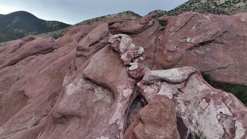 Colorado Rockies Red Rocks Ampitheater Denver Mountains Summer Sunset Drone Aerial 4K
