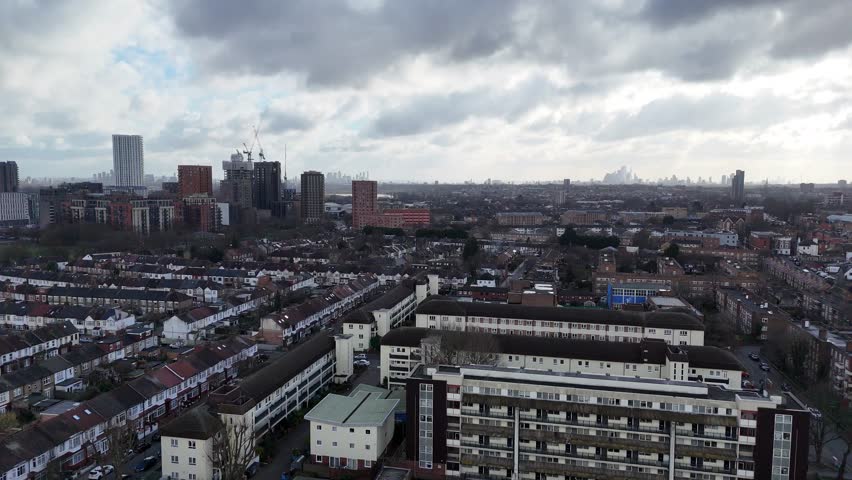 Council housing Tottenham North London UK drone,aerial