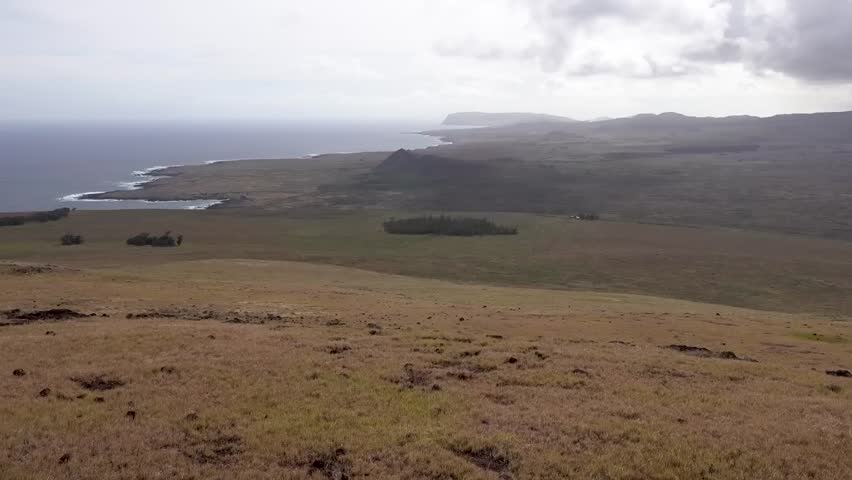 Easter island landscape nature landmark footage