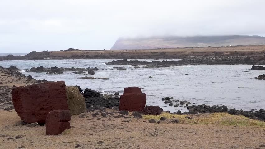 Easter island landscape nature landmark footage