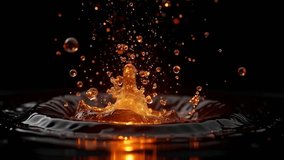 Liquid collision, Splashes and Ripples in Dark Background Slow Motion - Powered by Shutterstock - Get 15% off with code: PIKWIZARD15