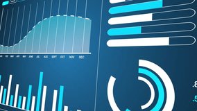 Data analytics dashboard display screen. Business and financial investment. HUD infographic of finance. Information reports of business strategy for investment. Technology data analysis. Admin panel - Powered by Shutterstock - Get 15% off with code: PIKWIZARD15