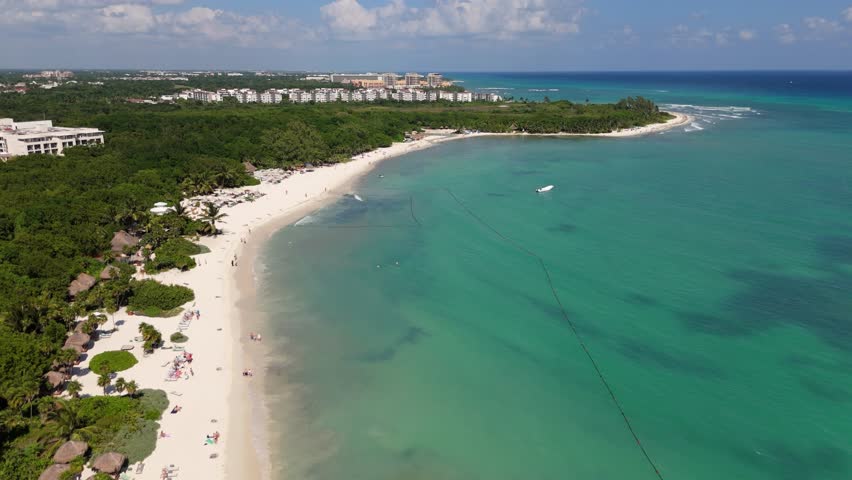 Drone flight over the beach, breathtaking views