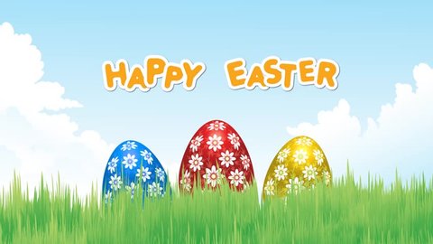 Happy Easter Background Realistic Easter Eggs Stock Vector (Royalty ...