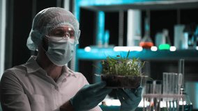 soil fertility analysis, adult man in protective clothing and glasses testing soil in modern laboratory - Powered by Shutterstock - Get 15% off with code: PIKWIZARD15