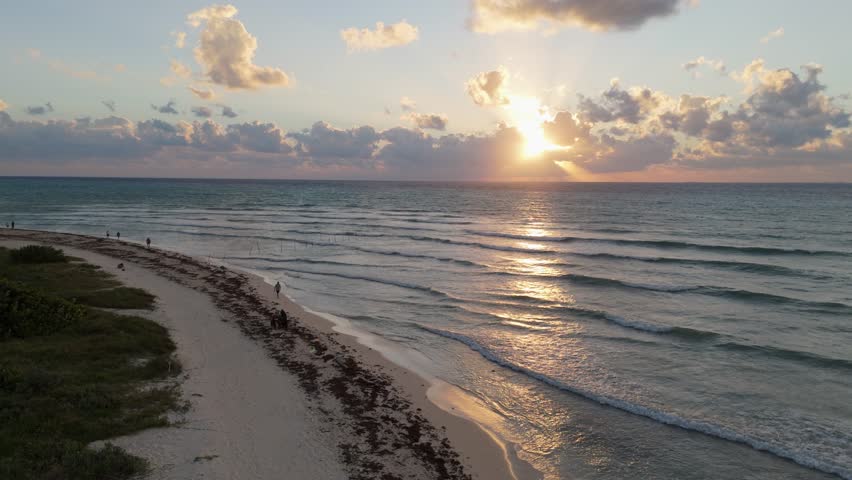 Sunrise in Mexico at the Caribbean Sea, Cancun