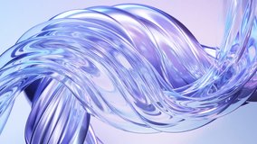 Abstract wave loop animation. 3D rendered background, flowing, fluid, twisted shapes with a metallic, glass and iridescent texture. Smooth light gradient. Elegant live wallpaper and animated footage - Powered by Shutterstock - Get 15% off with code: PIKWIZARD15