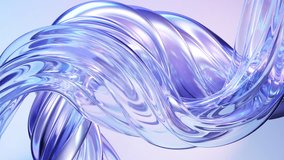 Abstract wave loop animation. 3D rendered background, flowing, fluid, twisted shapes with a metallic, glass and iridescent texture. Smooth light gradient. Elegant live wallpaper and animated footage - Powered by Shutterstock - Get 15% off with code: PIKWIZARD15