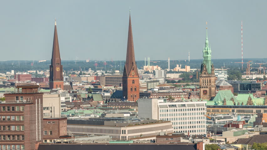 Aerial timelapse of Hamburg