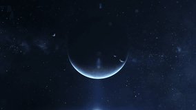 Unknown Planet in Distant Space. Alien Planet with Moons. Strange New Worlds. Exoplanet with Three Moons. Dawn on the Alien Planet. Colonization of a New Planet. - Powered by Shutterstock - Get 15% off with code: PIKWIZARD15