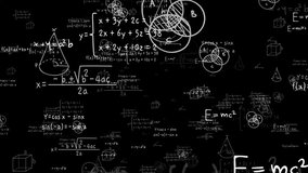 Math science formula mathematic equation calculation thinking loop endless animation black background video - Powered by Shutterstock - Get 15% off with code: PIKWIZARD15