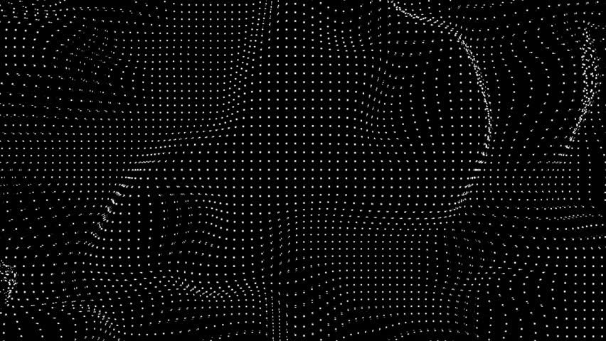 Looping 3D dynamic dots background animation. Abstract digital particle dot wave background