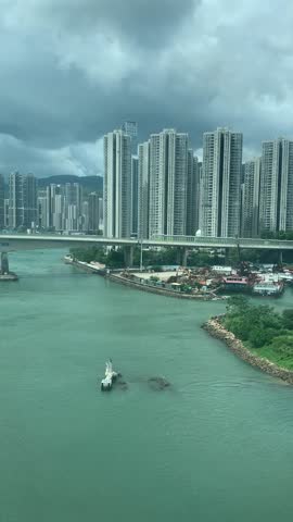 Train view of the Hong Kong bay - China