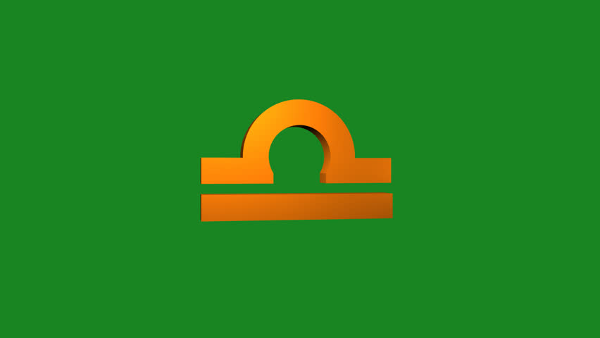 libra sign 3D animation isolated green
