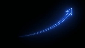Abstract glowing neon swipe arrow. 4k animation. Down to up neon line arrow direction animation. Neon line raising business arrow on black background. - Powered by Shutterstock - Get 15% off with code: PIKWIZARD15