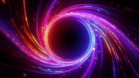 Design of a moving particle flow in a circle, abstract network background. Concept of crypto currency, big data, block chain and digital technology. 3d animation with free copy space for text or logo - Powered by Shutterstock - Get 15% off with code: PIKWIZARD15