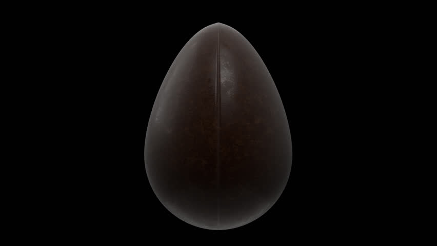 Dark Chocolate Easter Egg Opening On Alpha Background 