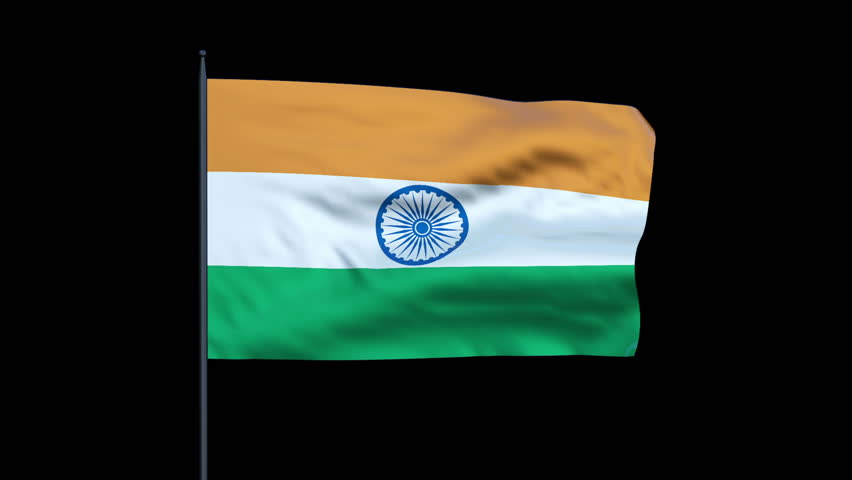 India Flag Waving, Seamless Loop