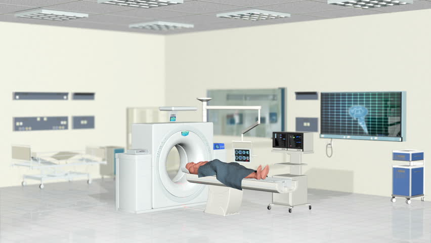 MRI Scan in a Hospital Room, Camera panning, Alpha