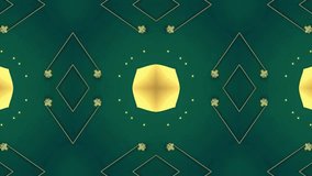 Abstract Kaleidoscope Pattern in Teal and Gold - Powered by Shutterstock - Get 15% off with code: PIKWIZARD15