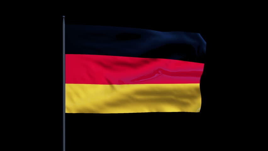Germany Flag Waving, Seamless Loop, Alpha