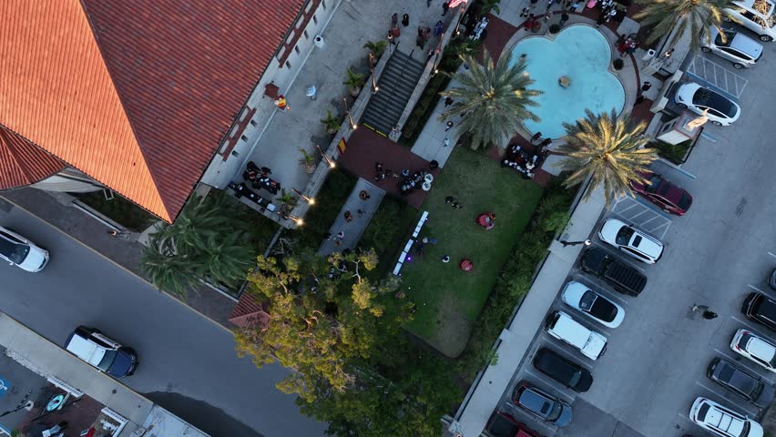 Flagler College St. Augustine Florida Campus Summer Sunset Sunrise Sunny Night Drone Aerial 4K