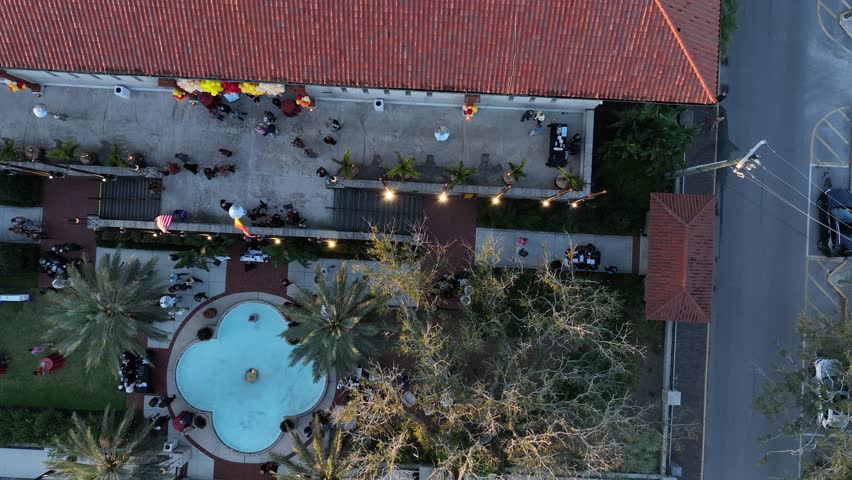 Flagler College St. Augustine Florida Campus Summer Sunset Sunrise Sunny Night Drone Aerial 4K