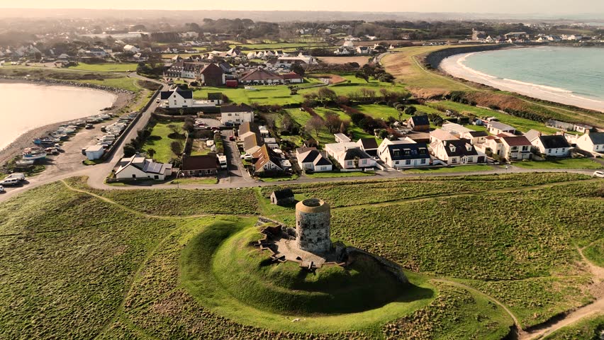 Aerial View of Rousse Tower, Guernsey Coastal Fortification 1 of 10
