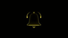 Neon bell notification icon. Glowing ringing bell animation on black background. neon icon notification bell. - Powered by Shutterstock - Get 15% off with code: PIKWIZARD15
