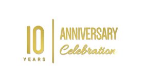 10 years anniversary celebration template illustration design in gold color, anniversary banner, animation in high quality. - Powered by Shutterstock - Get 15% off with code: PIKWIZARD15