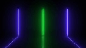 Futuristic Neon Light Columns. Glowing Vertical LED Bars with Vibrant Colors on a Dark Background. High-Resolution 4K Motion Design for Sci-Fi, Cyberpunk, and Tech-Inspired Visuals - Powered by Shutterstock - Get 15% off with code: PIKWIZARD15