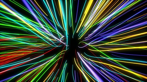 zoom motion neon glowing lights lines Stock Footage Video (100% Royalty ...