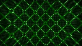 Green Led color dots lights display animation 3d technology abstract modern background, neon flashing tunnel and blinking flash lights stage backlights copy space for logos, titles , intro backdrop - Powered by Shutterstock - Get 15% off with code: PIKWIZARD15