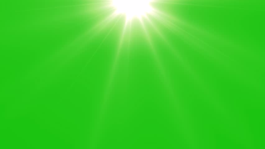 Sun rays on green screen from top view, beautiful white spotlight effects moving on top. Underwater sea scene, flash lights, bright light lens flare effect, chroma key, 4K resolution