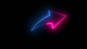 Glowing neon Abstract directional neon arrow icon animation on a black background. Night bright advertising.Right glowing neon arrow icon animation on black background. - Powered by Shutterstock - Get 15% off with code: PIKWIZARD15