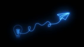 One line art drawing digital bulb icon with paper plane animation. paper airplane icon . flying Paper Plane Icons. - Powered by Shutterstock - Get 15% off with code: PIKWIZARD15