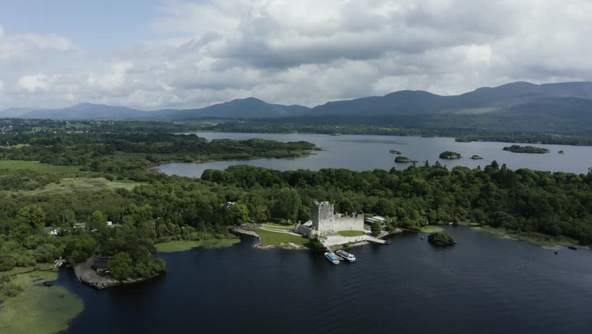 Aerial view of Ross Lake sitting on Ireland