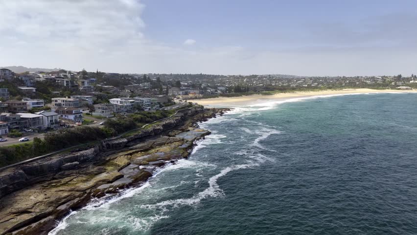 Freshwater Curl Curl beach aerial view Sydney Australia