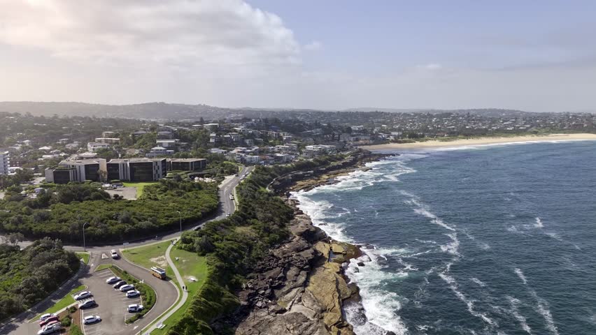 Freshwater Curl Curl beach aerial view Sydney Australia