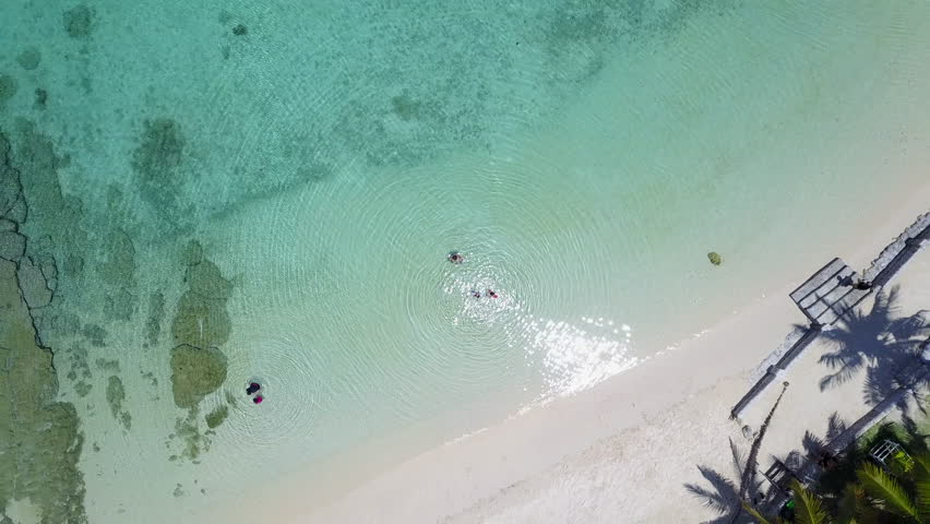 Top view of the incredible transparency of the waters that bathe the Virgin Island in the Bantayan region, Phillipines.